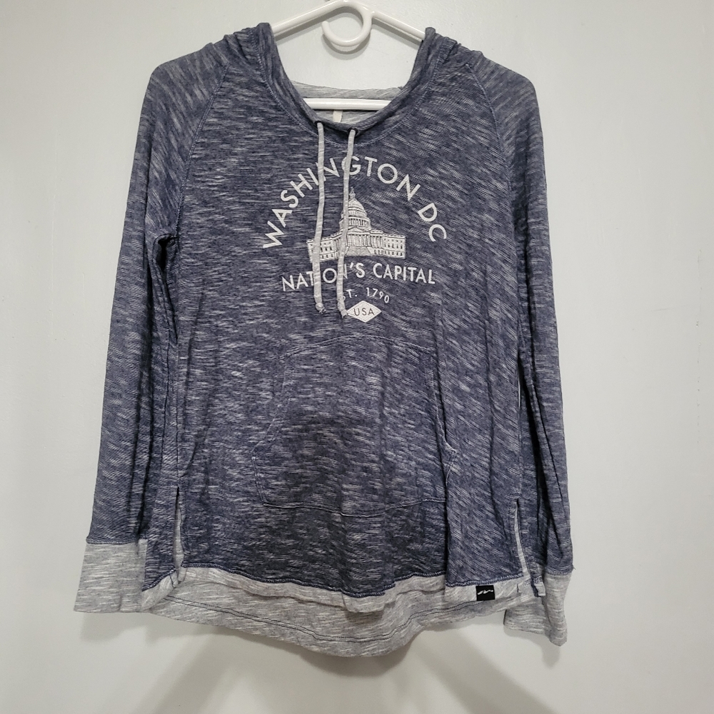 Hooded long sleeve Henley shirt